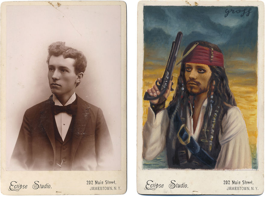 Artist Turns Vintage Portraits Into Heroes Of Pop Culture Artist Turns Vintage Portraits Into Heroes Of Pop Culture