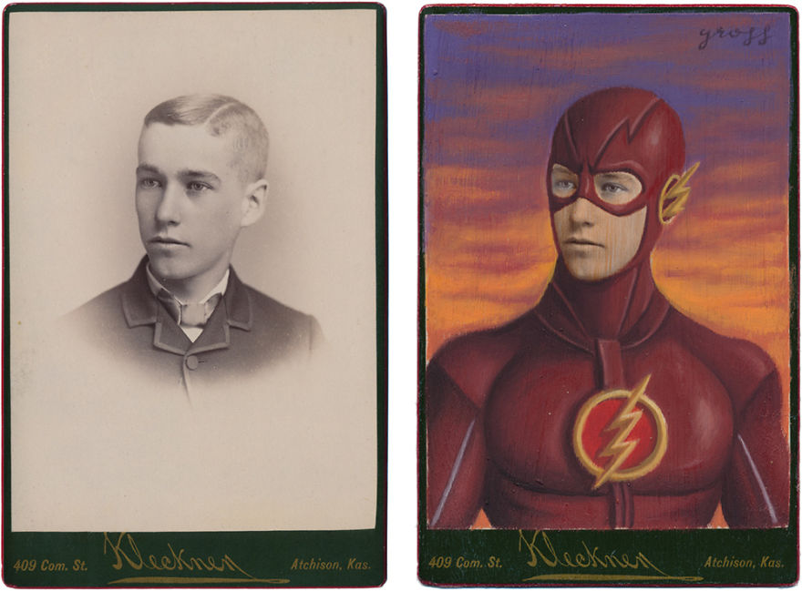 Artist Turns Vintage Portraits Into Heroes Of Pop Culture Artist Turns Vintage Portraits Into Heroes Of Pop Culture