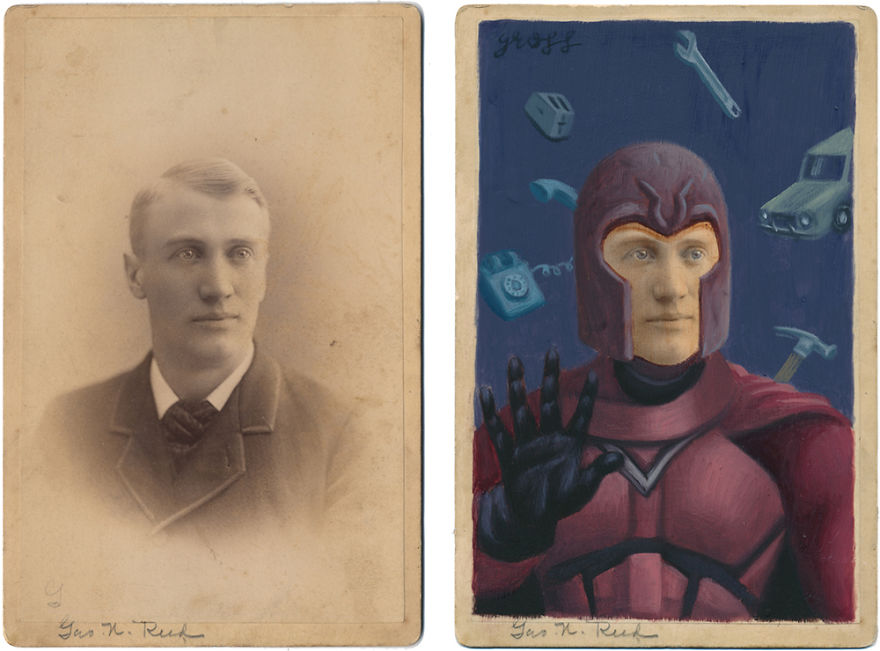 Artist Turns Vintage Portraits Into Heroes Of Pop Culture Artist Turns Vintage Portraits Into Heroes Of Pop Culture