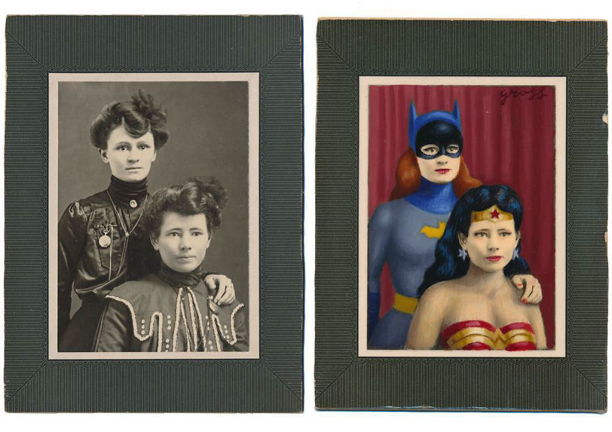 Artist Turns Vintage Portraits Into Heroes Of Pop Culture Artist Turns Vintage Portraits Into Heroes Of Pop Culture