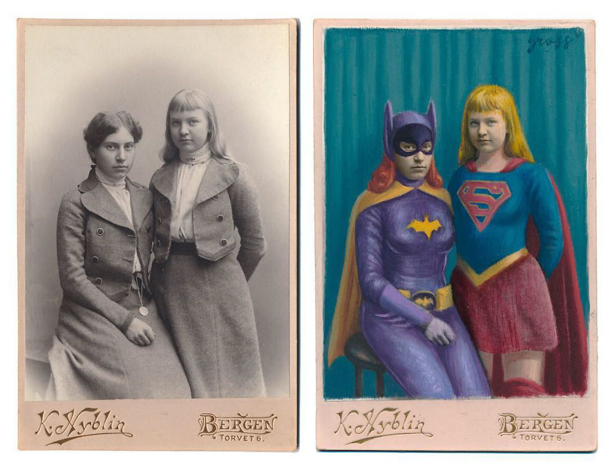 Artist Turns Vintage Portraits Into Heroes Of Pop Culture Artist Turns Vintage Portraits Into Heroes Of Pop Culture