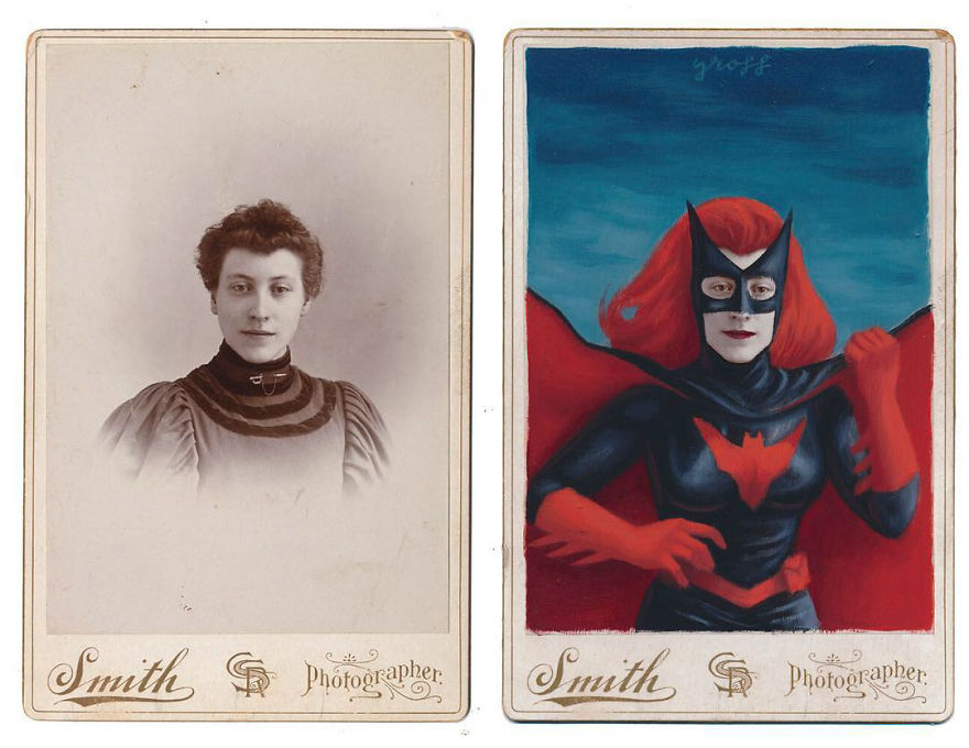 Artist Turns Vintage Portraits Into Heroes Of Pop Culture Artist Turns Vintage Portraits Into Heroes Of Pop Culture