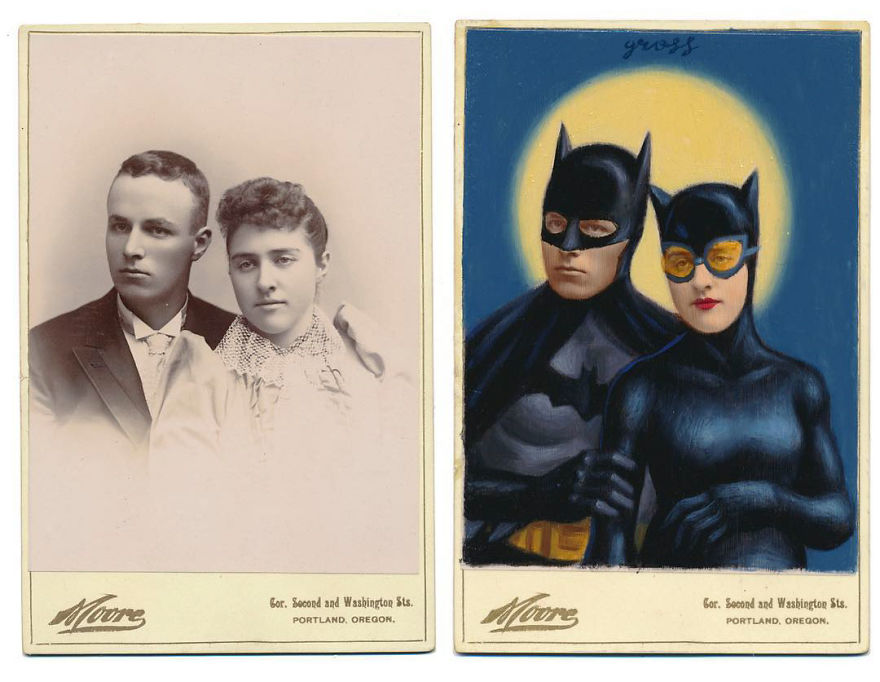 Artist Turns Vintage Portraits Into Heroes Of Pop Culture Artist Turns Vintage Portraits Into Heroes Of Pop Culture