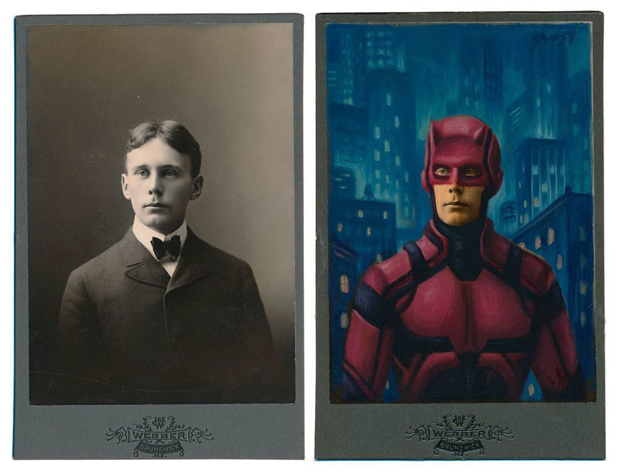 Artist Turns Vintage Portraits Into Heroes Of Pop Culture Artist Turns Vintage Portraits Into Heroes Of Pop Culture