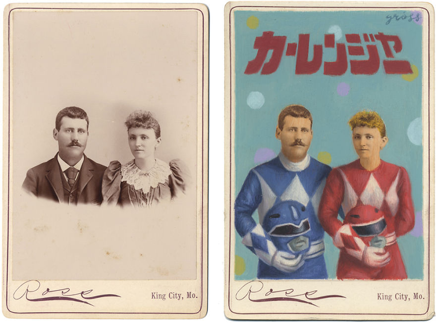 Artist Turns Vintage Portraits Into Heroes Of Pop Culture Artist Turns Vintage Portraits Into Heroes Of Pop Culture