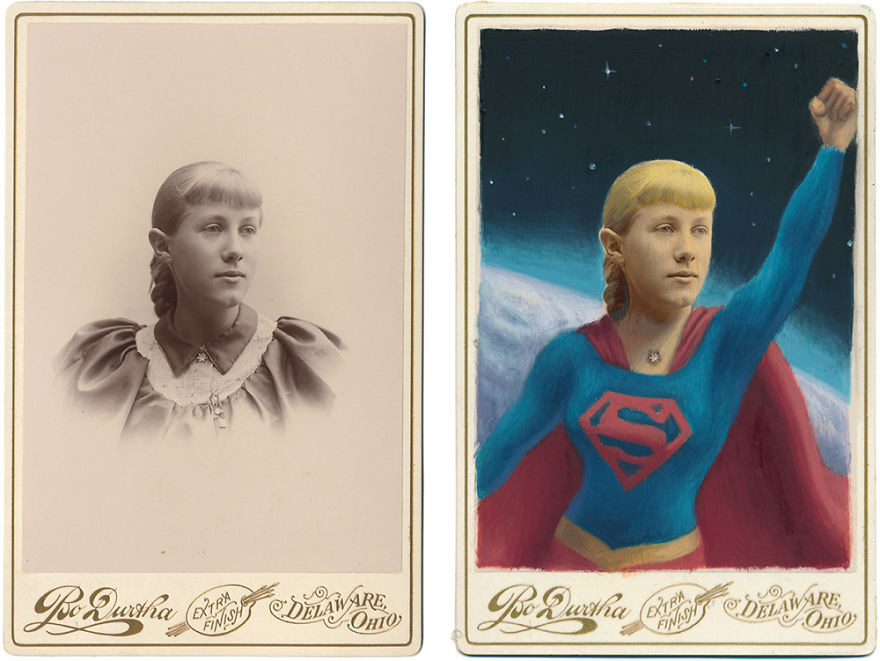Artist Turns Vintage Portraits Into Heroes Of Pop Culture Artist Turns Vintage Portraits Into Heroes Of Pop Culture