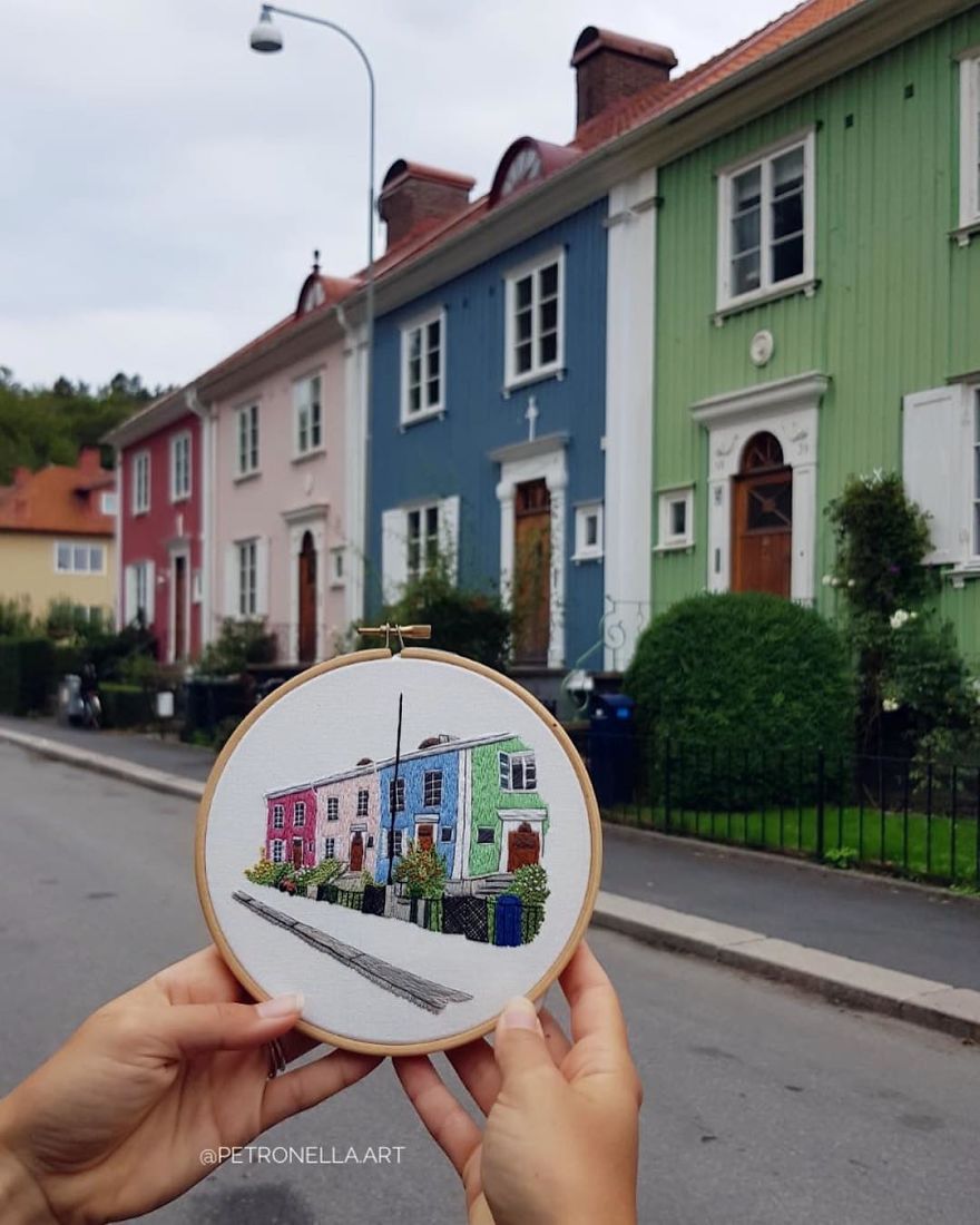 Traveling Couple Recreate The Architecture Of European Cities With Charming Embroidery