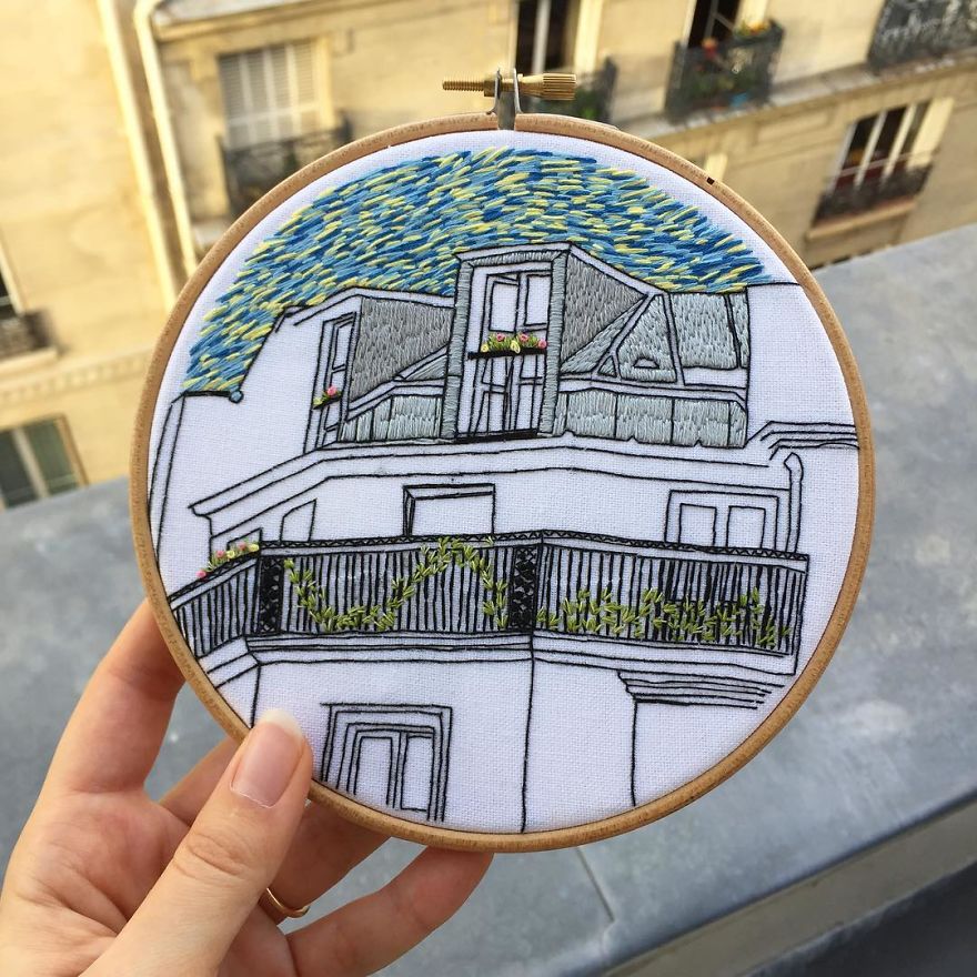 Traveling Couple Recreate The Architecture Of European Cities With Charming Embroidery