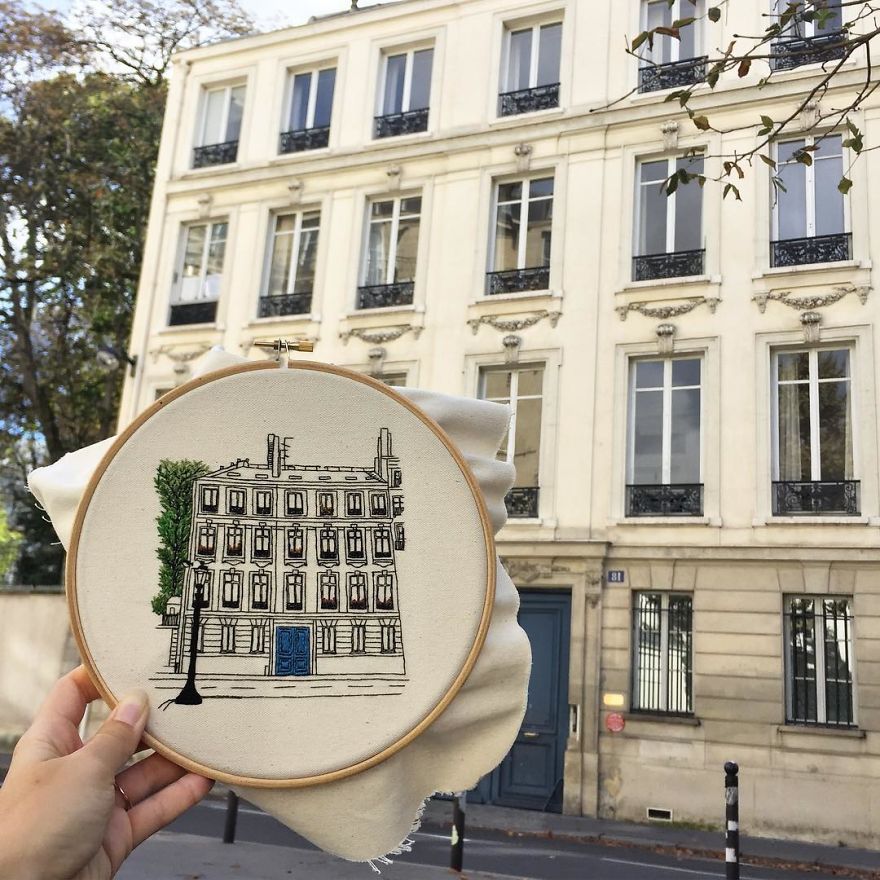 Traveling Couple Recreate The Architecture Of European Cities With Charming Embroidery