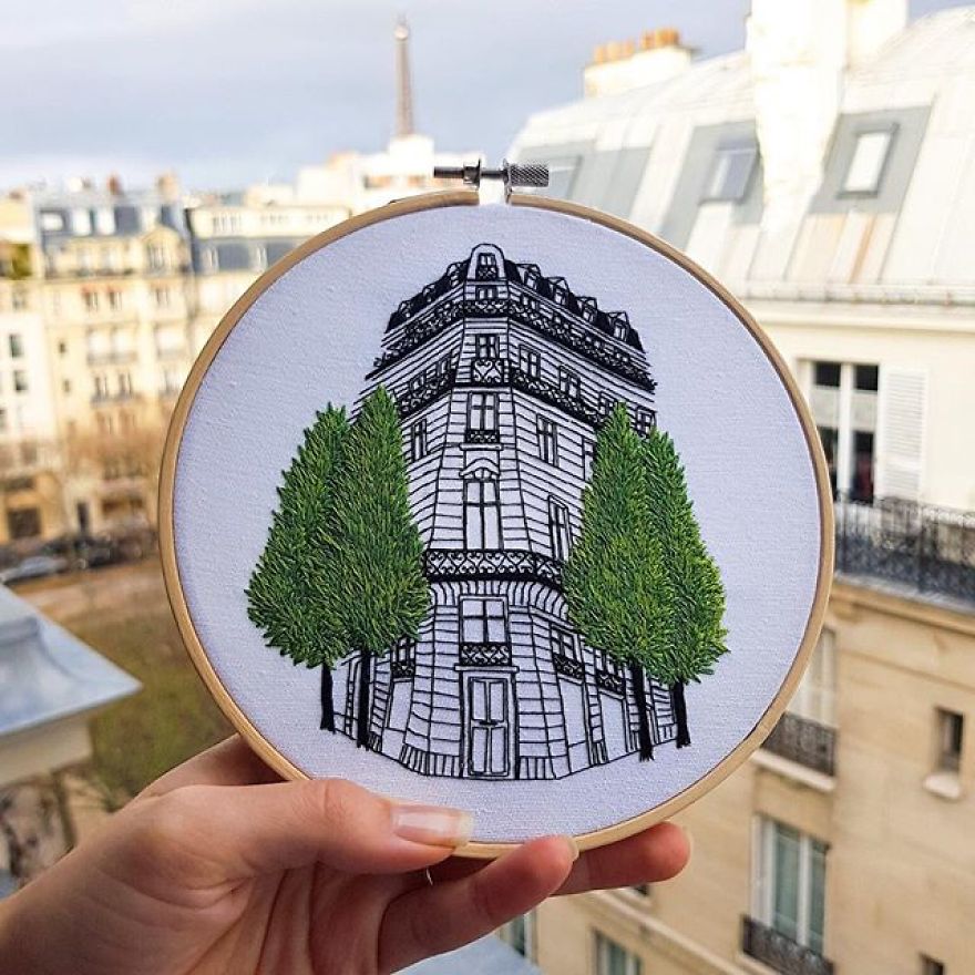 Traveling Couple Recreate The Architecture Of European Cities With Charming Embroidery