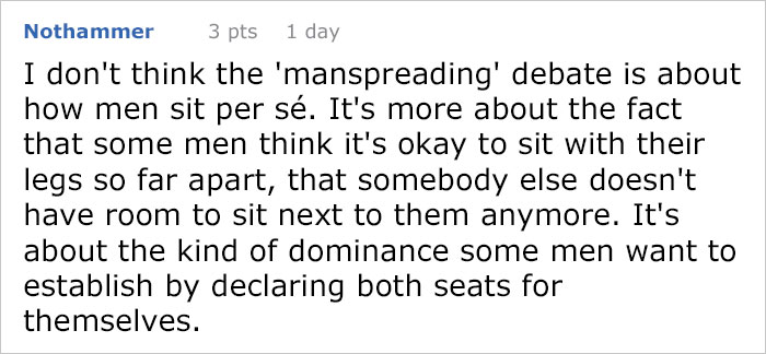 Guy Calls Out Anti-Manspreading Campaigns For Being Hypocritical Guy Calls Out Anti-Manspreading Campaigns For Being Hypocritical