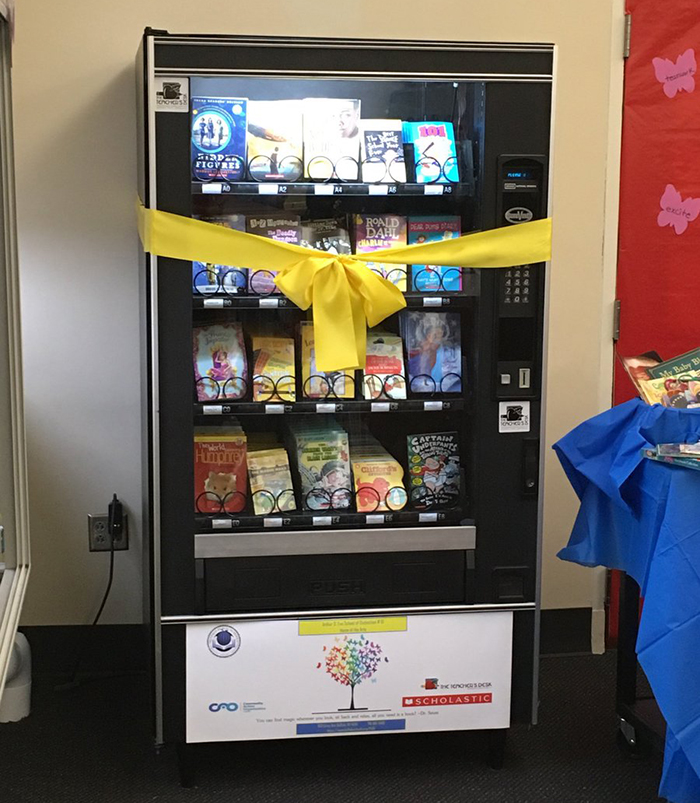 This School Came Up With The Idea Of A Book Vending Machine And Kids Are Loving It