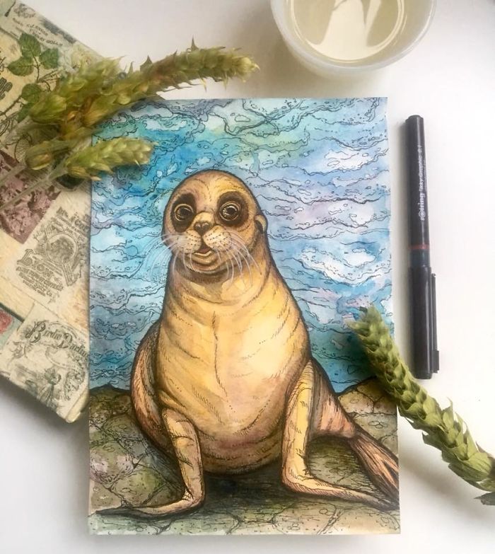 I Use Watercolor And A Black Pen To Create Illustrations That Inspire People To See The Beauty Of Nature