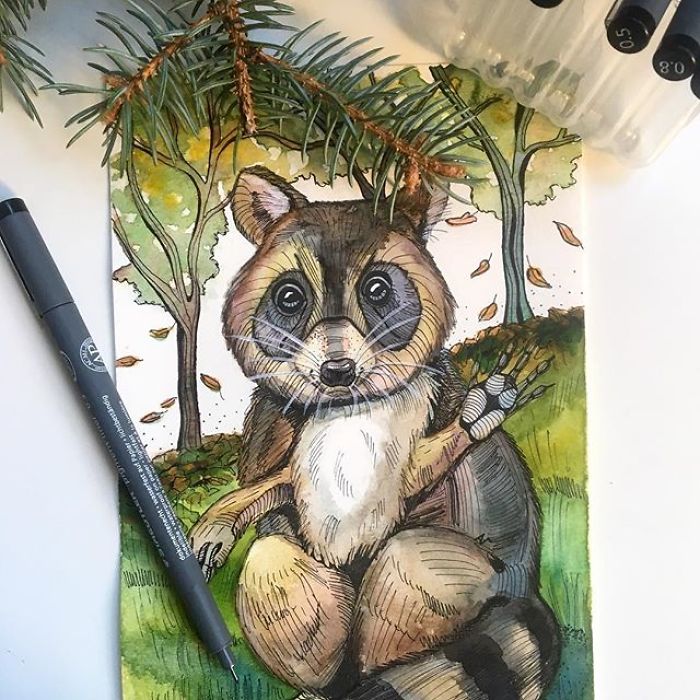 I Use Watercolor And A Black Pen To Create Illustrations That Inspire People To See The Beauty Of Nature