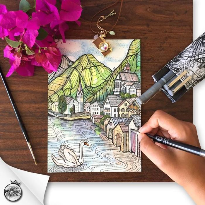 I Use Watercolor And A Black Pen To Create Illustrations That Inspire People To See The Beauty Of Nature