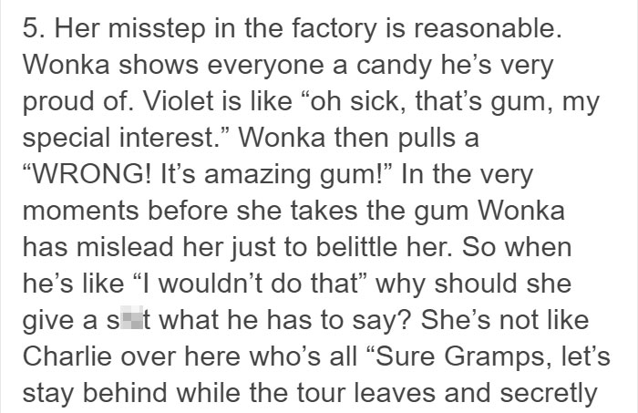 Tumblr User Explains Why Violet Should Have Won In “Willy Wonka & The Chocolate Factory” Tumblr User Explains Why Violet Should Have Won In “Willy Wonka & The Chocolate Factory”