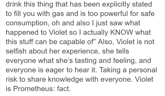 Tumblr User Explains Why Violet Should Have Won In “Willy Wonka & The Chocolate Factory” Tumblr User Explains Why Violet Should Have Won In “Willy Wonka & The Chocolate Factory”