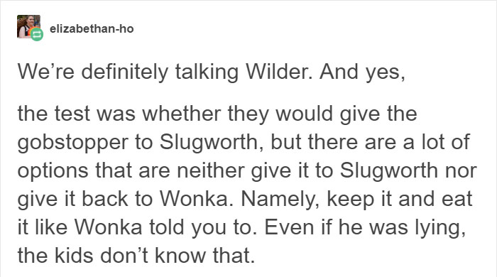 Tumblr User Explains Why Violet Should Have Won In “Willy Wonka & The Chocolate Factory” Tumblr User Explains Why Violet Should Have Won In “Willy Wonka & The Chocolate Factory”