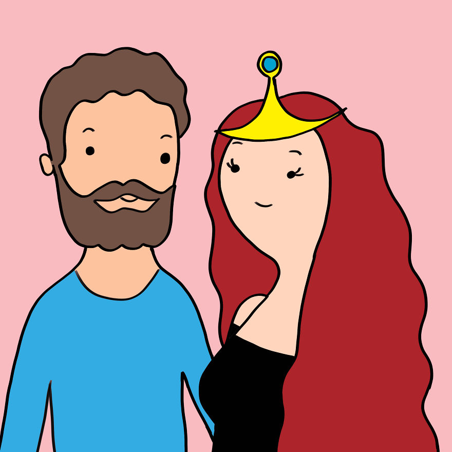 I Surprised My Boyfriend By Drawing These 10 Illustrations Featuring Us As Our Favorite Cartoon Characters