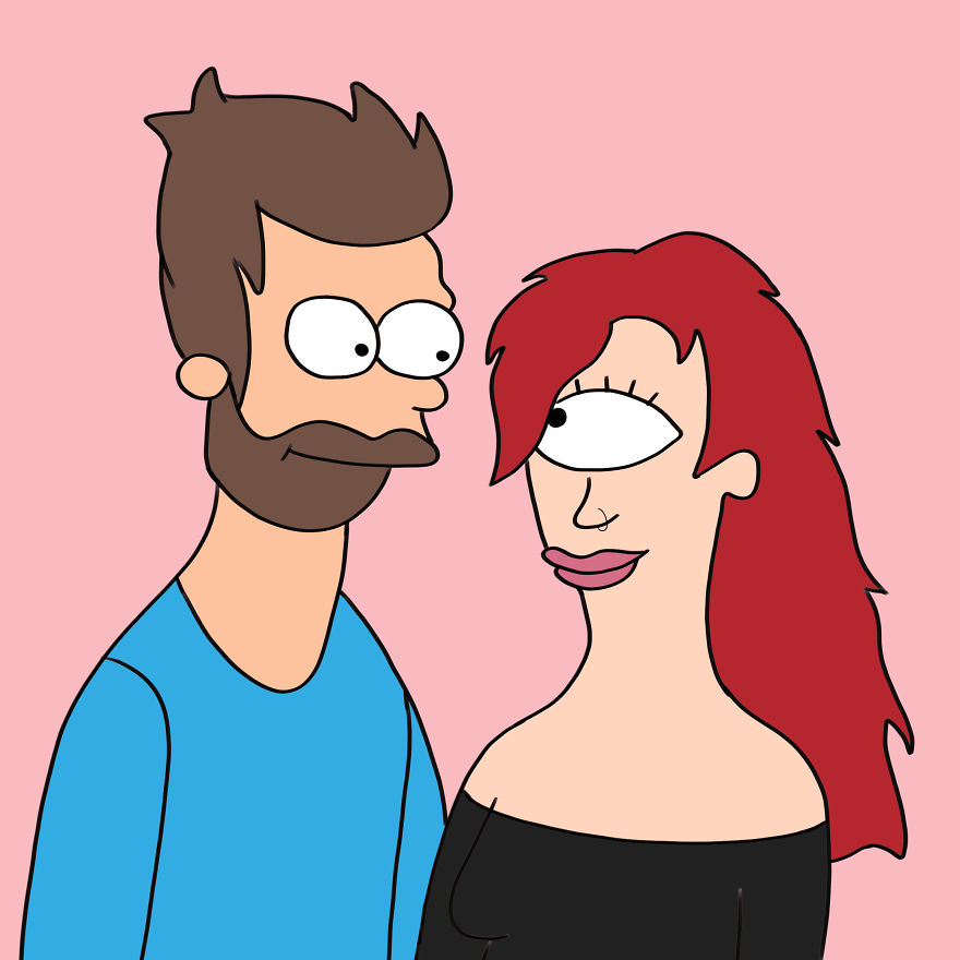 I Surprised My Boyfriend By Drawing These 10 Illustrations Featuring Us As Our Favorite Cartoon Characters