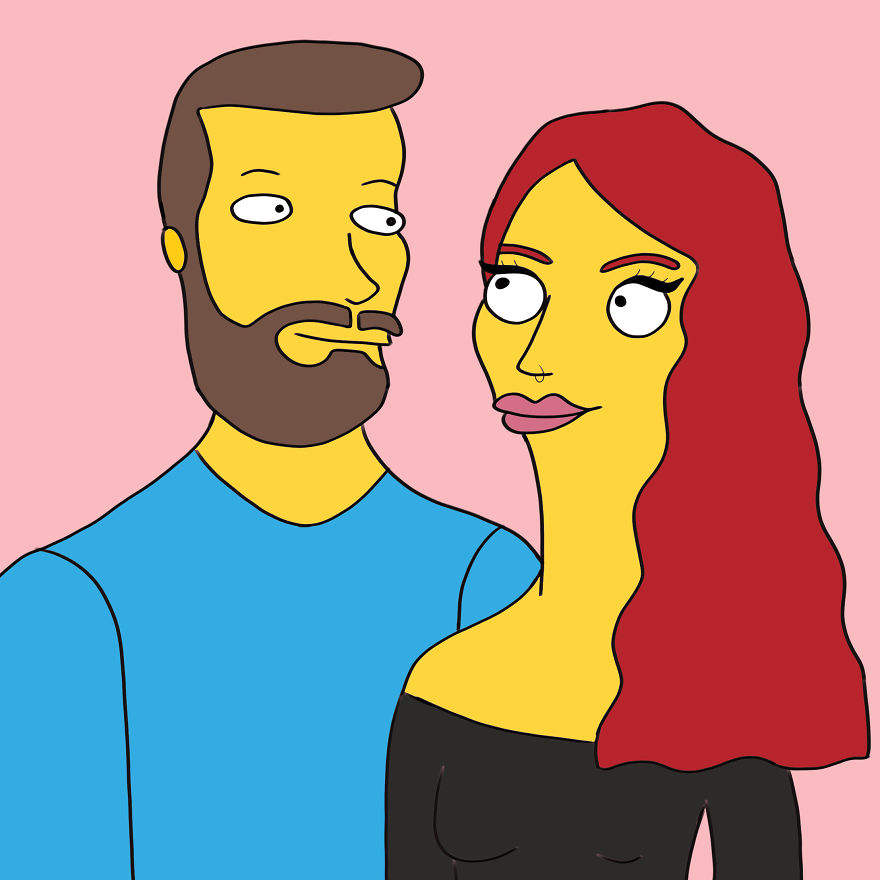 I Surprised My Boyfriend By Drawing These 10 Illustrations Featuring Us As Our Favorite Cartoon Characters