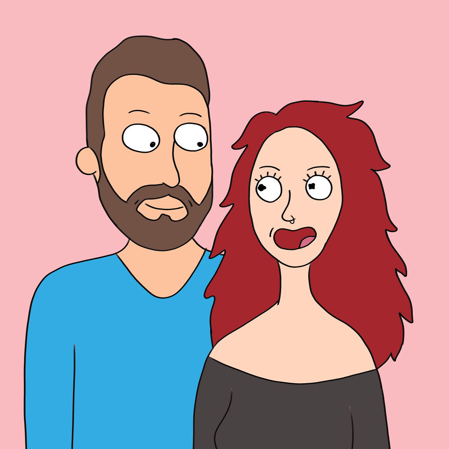 I Surprised My Boyfriend By Drawing These 10 Illustrations Featuring Us As Our Favorite Cartoon Characters
