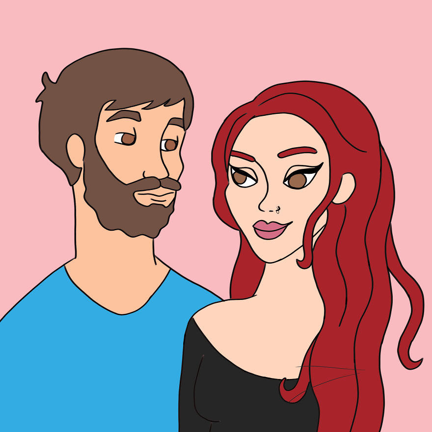 I Surprised My Boyfriend By Drawing These 10 Illustrations Featuring Us As Our Favorite Cartoon Characters