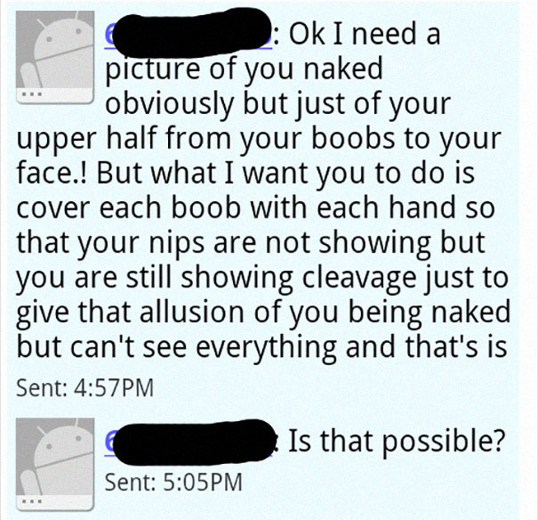 “I Received A Text From Someone Asking For Topless Photos. I Obliged. He Had The Wrong Number”