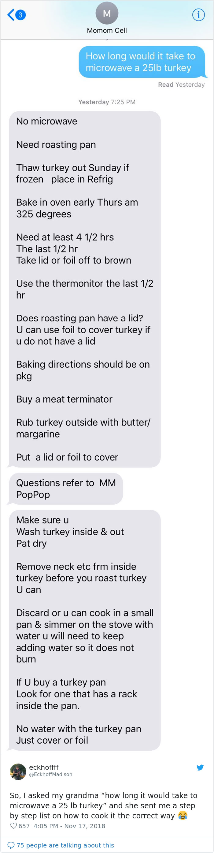 People Ask Their Parents How To Cook A 25 Lb Turkey In A Microwave And Here Are 31 Hilarious Responses People Ask Their Parents How To Cook A 25 Lb Turkey In A Microwave And Here Are 31 Hilarious Responses
