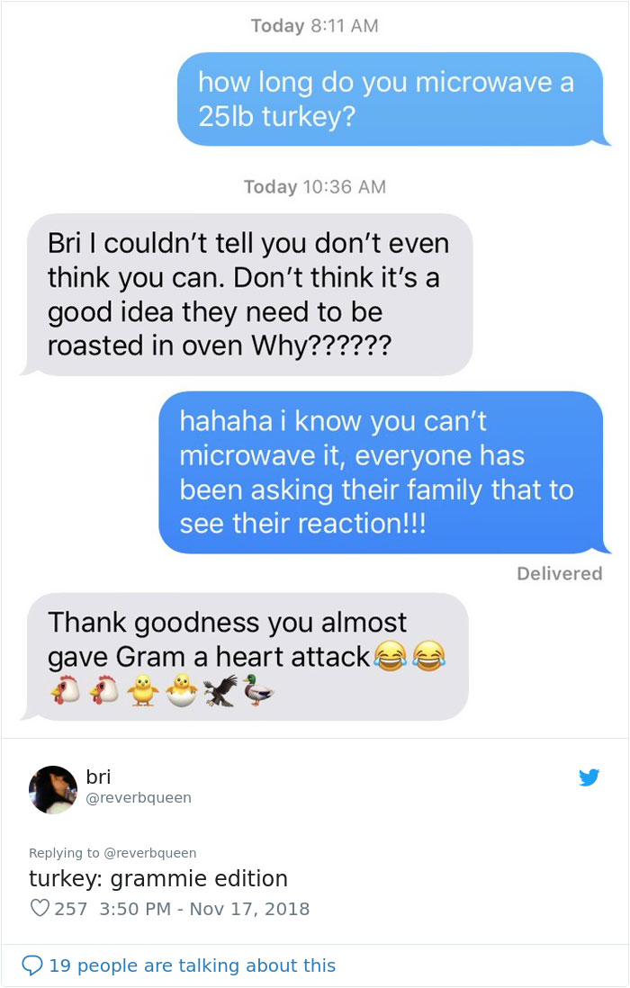 People Ask Their Parents How To Cook A 25 Lb Turkey In A Microwave And Here Are 31 Hilarious Responses People Ask Their Parents How To Cook A 25 Lb Turkey In A Microwave And Here Are 31 Hilarious Responses