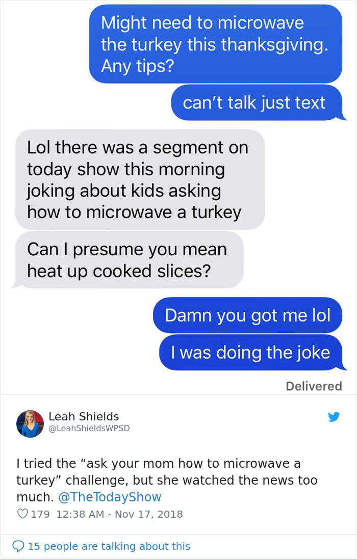 People Ask Their Parents How To Cook A 25 Lb Turkey In A Microwave And Here Are 31 Hilarious Responses People Ask Their Parents How To Cook A 25 Lb Turkey In A Microwave And Here Are 31 Hilarious Responses