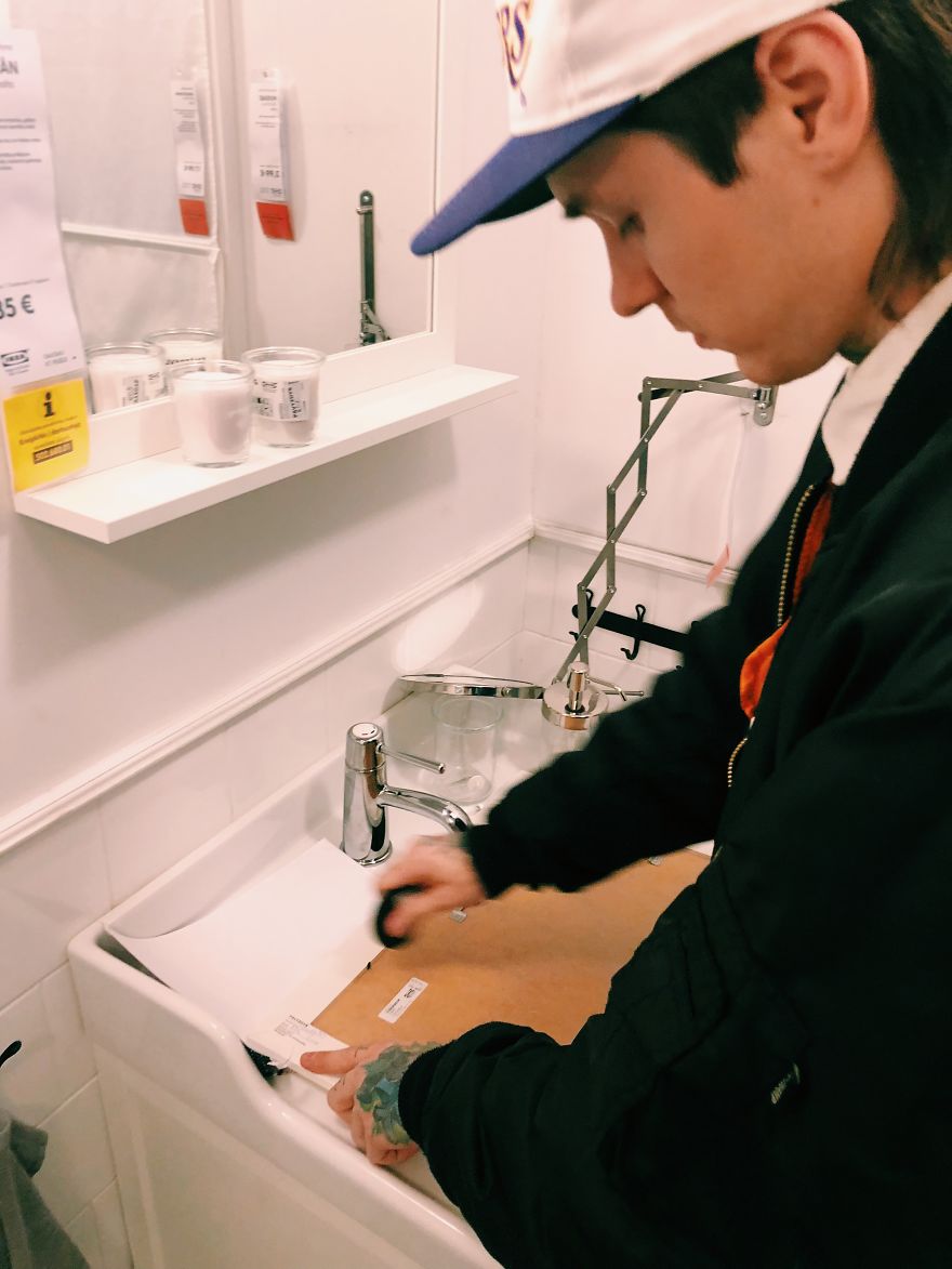 My Girlfriend And I Pranked IKEA By Replacing Boring Fake Stock Photos With Photos Of Ourselves
