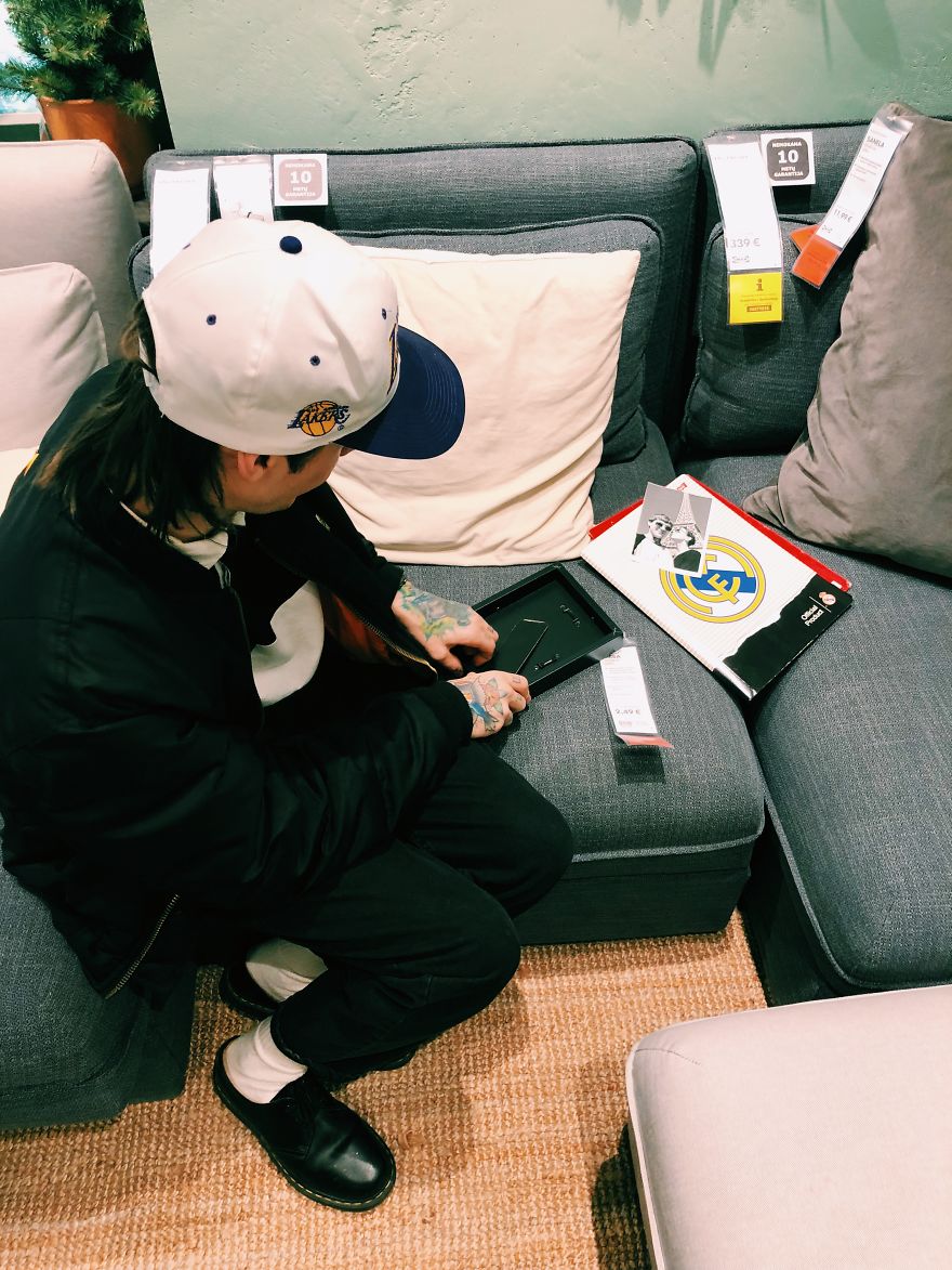 My Girlfriend And I Pranked IKEA By Replacing Boring Fake Stock Photos With Photos Of Ourselves