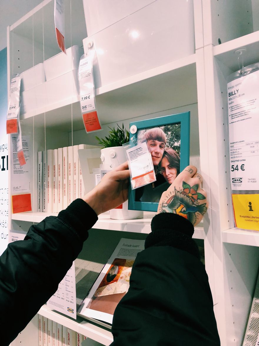 My Girlfriend And I Pranked IKEA By Replacing Boring Fake Stock Photos With Photos Of Ourselves