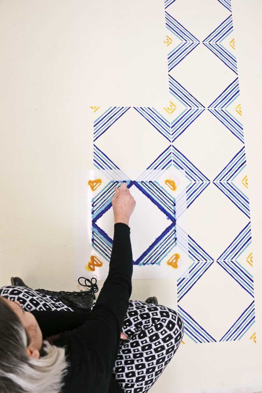 Two Tile Stencils For One Trendy Floor Pattern Two Tile Stencils For One Trendy Floor Pattern