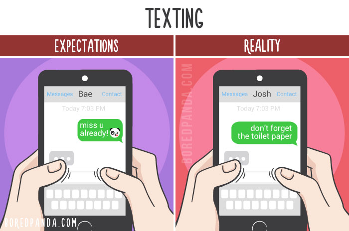 The Difference Between Relationship Expectations Vs. The Reality In 20 Illustrations The Difference Between Relationship Expectations Vs. The Reality In 20 Illustrations