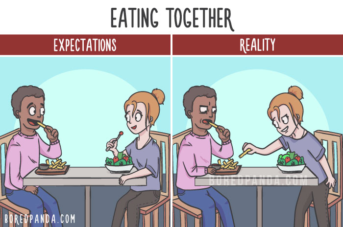 The Difference Between Relationship Expectations Vs. The Reality In 20 Illustrations The Difference Between Relationship Expectations Vs. The Reality In 20 Illustrations
