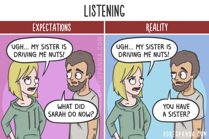 The Difference Between Relationship Expectations Vs. The Reality In 20 Illustrations The Difference Between Relationship Expectations Vs. The Reality In 20 Illustrations