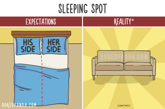 The Difference Between Relationship Expectations Vs. The Reality In 20 Illustrations The Difference Between Relationship Expectations Vs. The Reality In 20 Illustrations