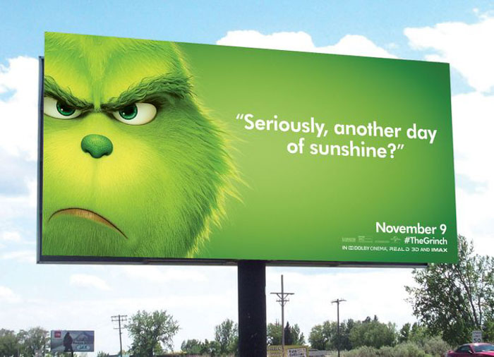 This Billboard Campaign To Promote The New Grinch Movie Is Hilariously Roasting Various Cities Of America This Billboard Campaign To Promote The New Grinch Movie Is Hilariously Roasting Various Cities Of America
