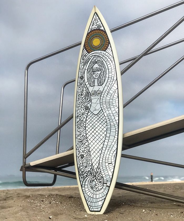 I Create Mosaic Art On Surfboards