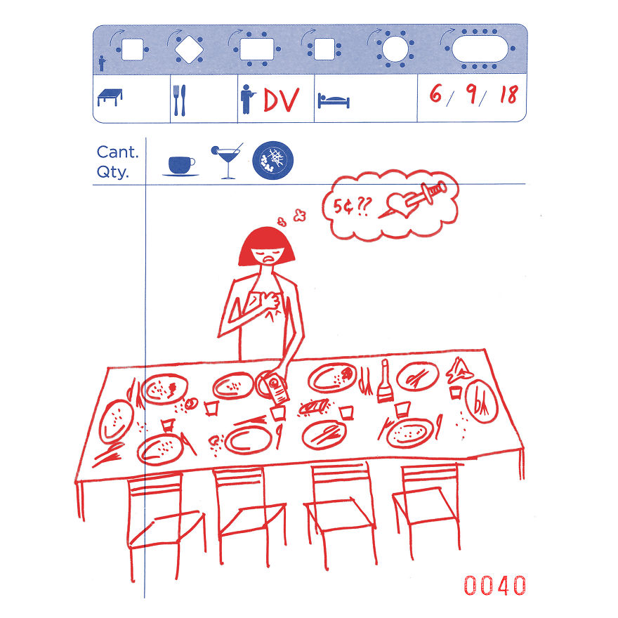 I Draw Funny Situations In My Order Notebook That Happen To Me At Work As A Waitress