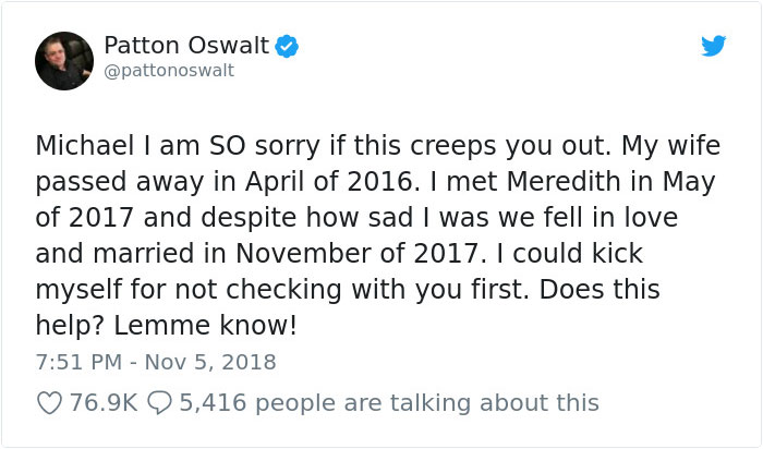 The Viral Twitter Fight about Patton Oswalt’s Spouse The Viral Twitter Fight about Patton Oswalt’s Spouse