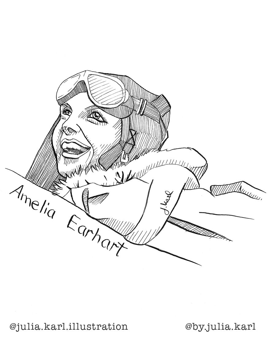 I Challenged Myself To Draw 31 Portraits Of Strong Female Role Models For This Year&#8217;s Inktober