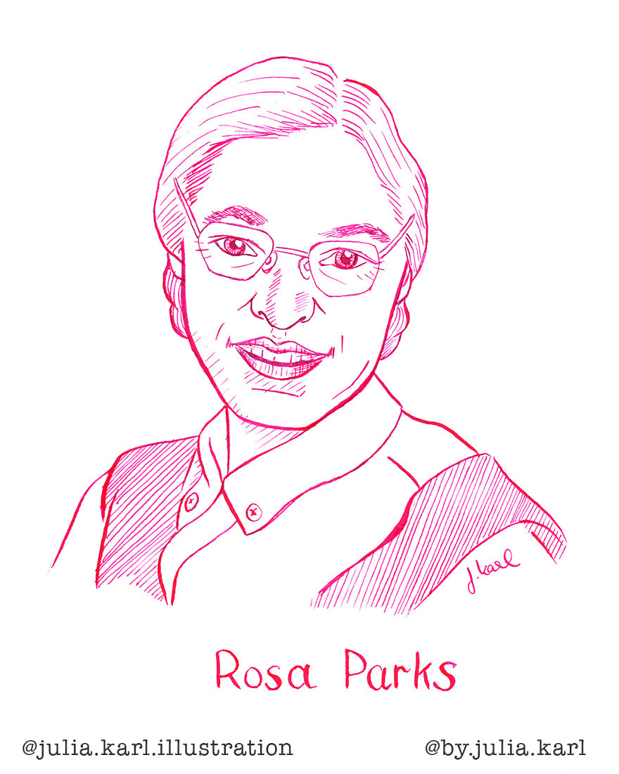 I Challenged Myself To Draw 31 Portraits Of Strong Female Role Models For This Year&#8217;s Inktober