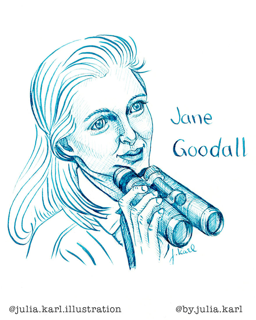 I Challenged Myself To Draw 31 Portraits Of Strong Female Role Models For This Year&#8217;s Inktober