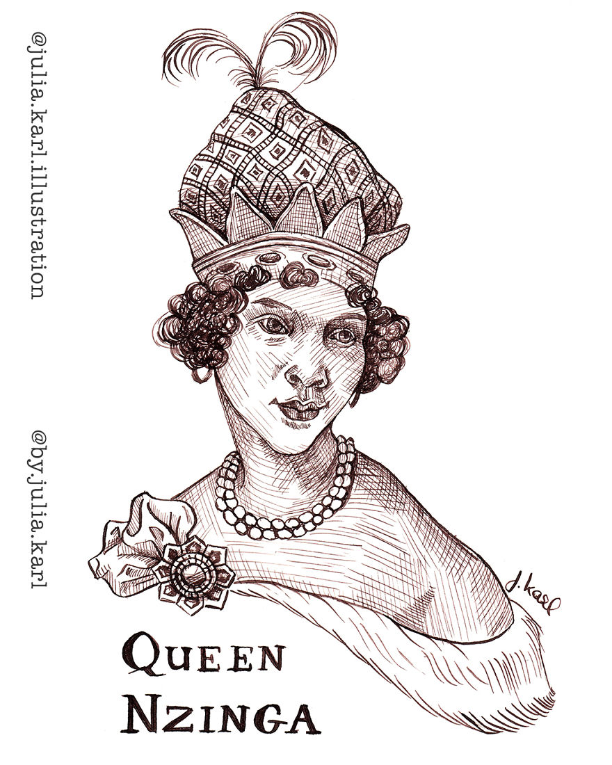 I Challenged Myself To Draw 31 Portraits Of Strong Female Role Models For This Year&#8217;s Inktober