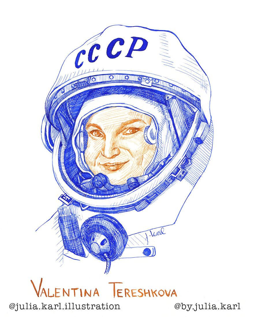 I Challenged Myself To Draw 31 Portraits Of Strong Female Role Models For This Year&#8217;s Inktober