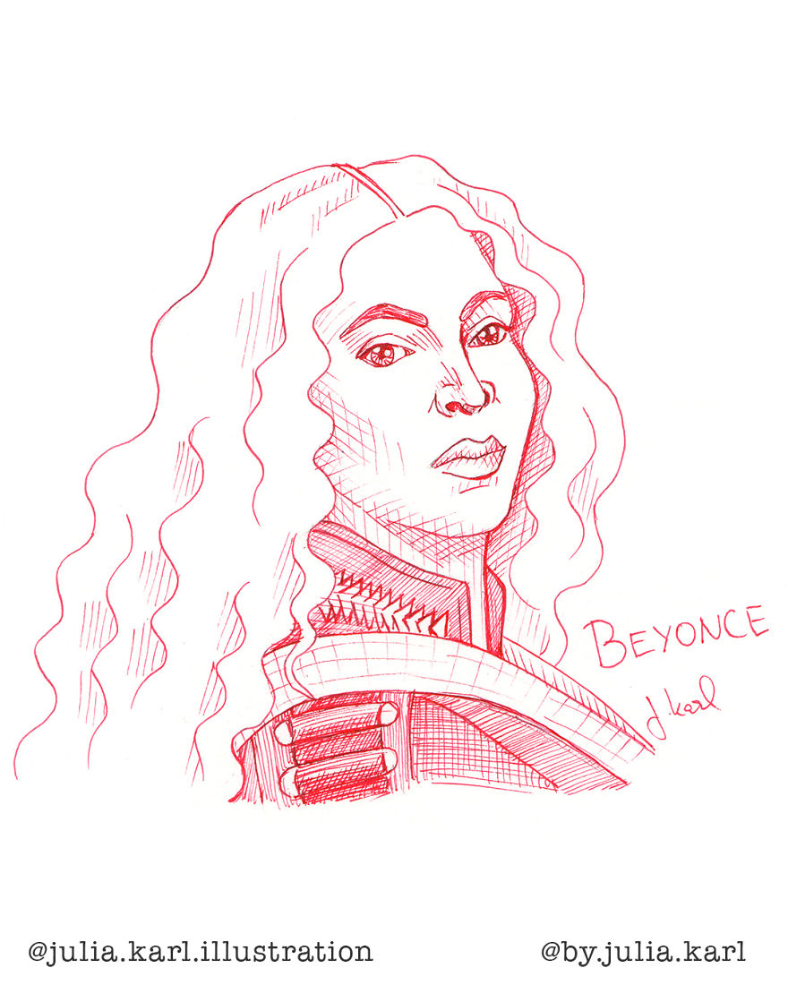 I Challenged Myself To Draw 31 Portraits Of Strong Female Role Models For This Year&#8217;s Inktober