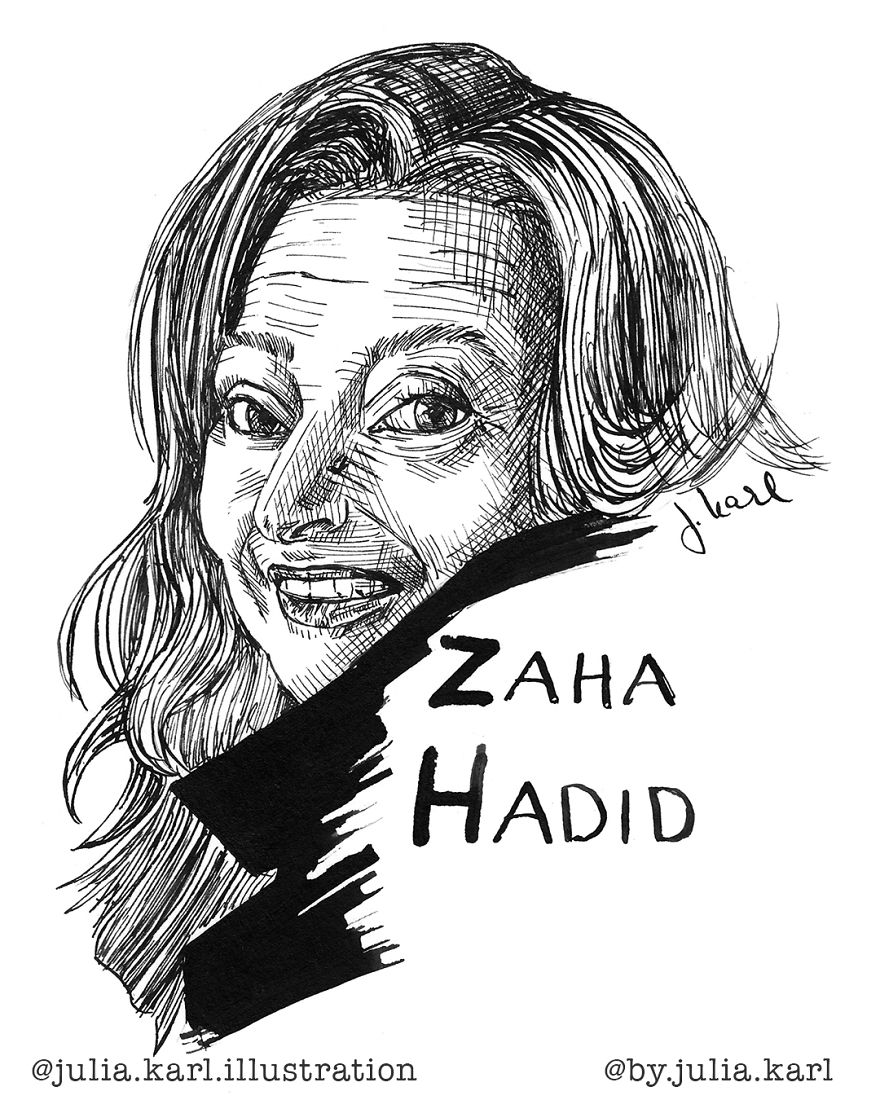 I Challenged Myself To Draw 31 Portraits Of Strong Female Role Models For This Year&#8217;s Inktober